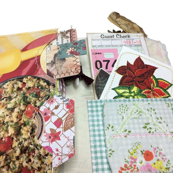 Writing Junk Journal Vintage Style Fabric Cover Diary Includes Ephemera No 10 u - Picture 8 of 10